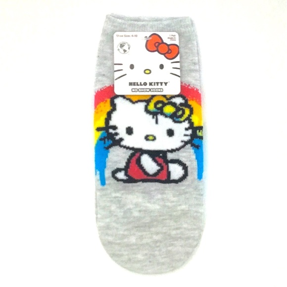 🩷 🆕 Hello Kitty / NWT / Designer No-Show Socks / 1~Pack / Rainbow Motif / 🆕 - Picture 3 of 6